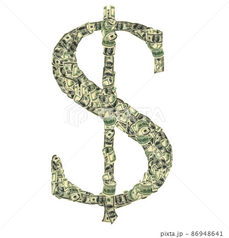 Dollar symbol made of dollar 86948641