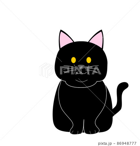 太った黒ネコ　太りすぎ　デブ猫　コピースペース 86948777