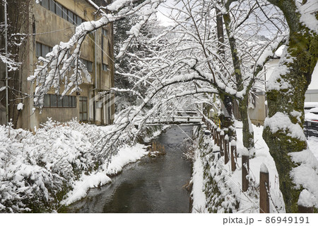 城崎温泉の冬の早朝 86949191