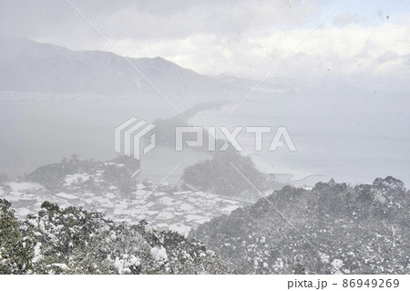 雪景色の天橋立 86949269