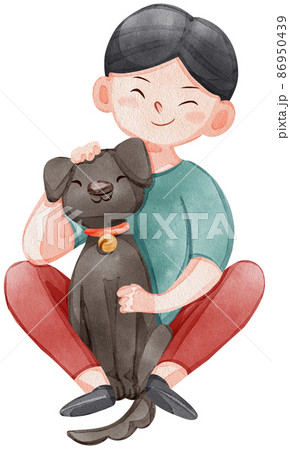 Hug dog and cat watercolor icon clip art png 86950439