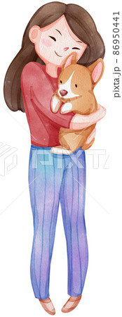 Hug dog and cat watercolor icon clip art png 86950441