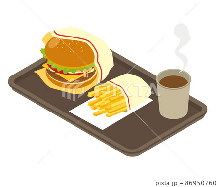 ハンバーガーのアイソメトリックイラスト 86950760