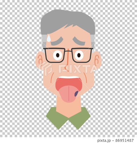 舌がん患者の中年男性 86951487