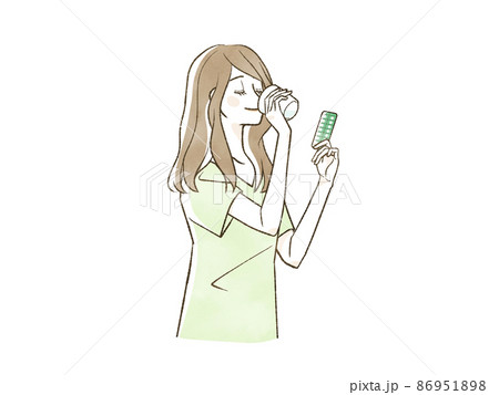 薬を飲んでいる女性 薬を飲んでいる女性 86951898