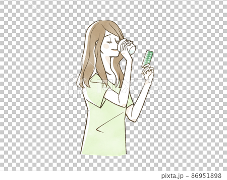 薬を飲んでいる女性 薬を飲んでいる女性 86951898