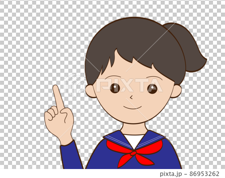 ワンポイントアドバイスをする真面目な女学生のイラスト 86953262
