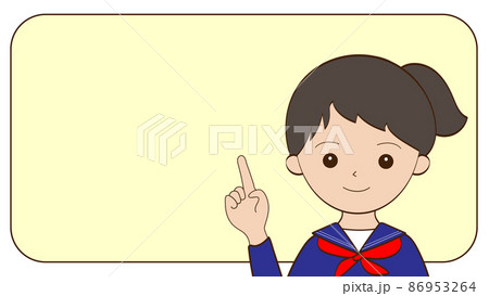 ワンポイントアドバイスをする真面目な女学生のイラスト ワンポイントアドバイスをする真面目な女学生のイラスト 86953264