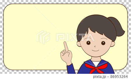 ワンポイントアドバイスをする真面目な女学生のイラスト ワンポイントアドバイスをする真面目な女学生のイラスト 86953264
