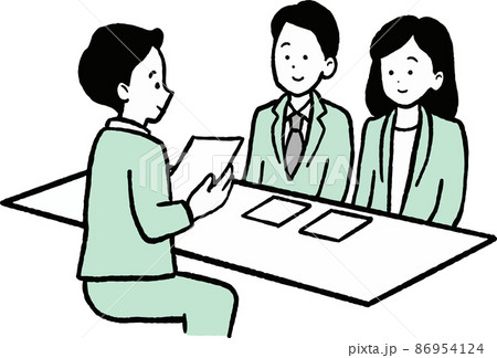 商談をするビジネスパーソンのイメージイラスト 86954124