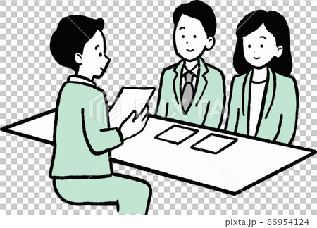 商談をするビジネスパーソンのイメージイラスト 86954124