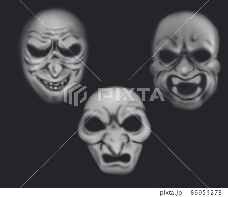 怖い顔まとめのイラスト素材