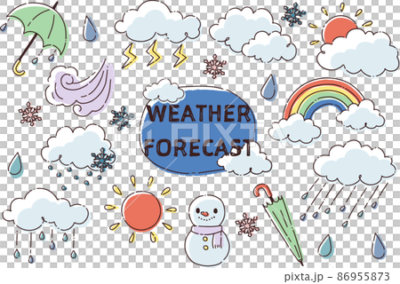 A set of cute weather illustrations that are easy to use for children A set of cute weather illustrations that are easy to use for children 86955873