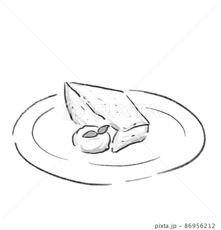 シフォンケーキ　手描きスケッチ 86956212