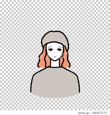 貝雷帽的橙色頭髮女孩 貝雷帽的橙色頭髮女孩 86957272