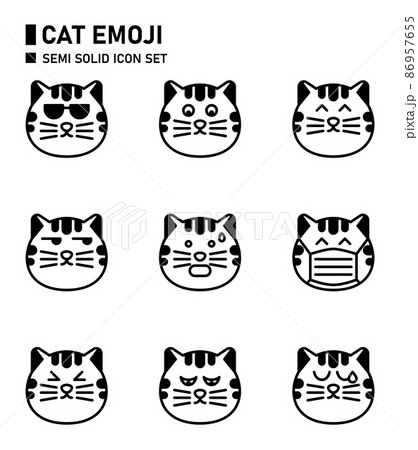 Cat emoji icon. 86957655