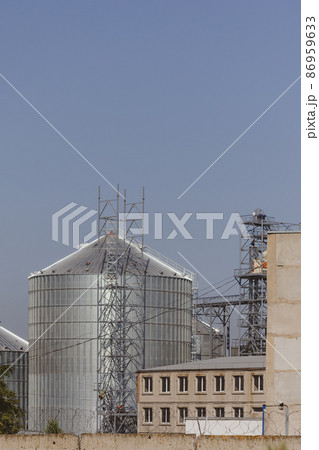 Industrial construction site. Installation of a modern elevator. Industrial construction site. Installation of a modern elevator. 86959633