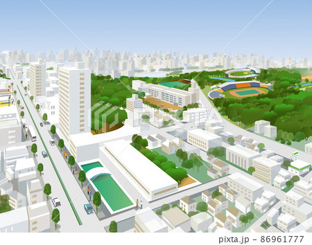 楽しい街並みと楽しい暮らし。人々が明るく楽しく暮らせる街づくり。 86961777