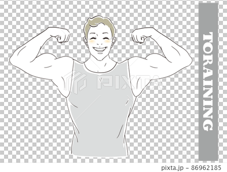 筋肉を自慢するスポーツマン 86962185