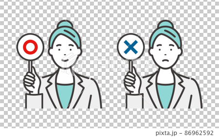 Business woman with answer tag (Maru Batsu) Business woman with answer tag (Maru Batsu) 86962592