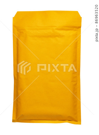 Brown envelope front and back isolated on white background. Letter top view. Brown envelope front and back isolated on white background. Letter top view. 86963520