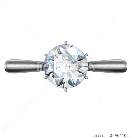 4月誕生石・宝石　ダイヤモンドの指輪・リング　ラスター素材 86964505