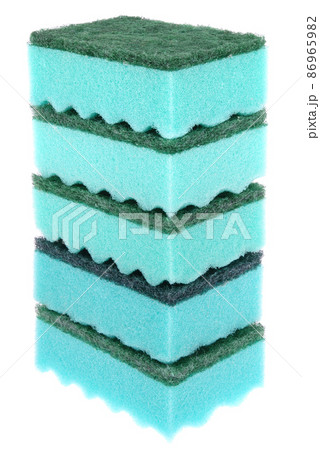 Five green sponges 86965982