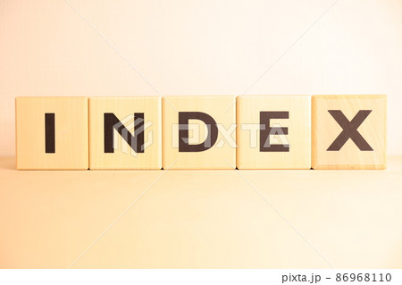 インデックス（INDEX）のイメージ（文字・アルファベットテキスト） 86968110