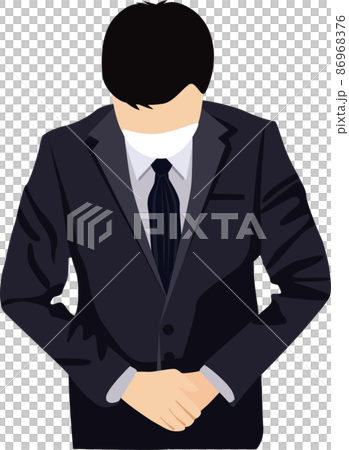 Male suit mask wearing bowing illustration 86968376