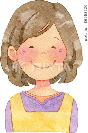 笑顔の主婦のイラスト(にっこり) 86968526