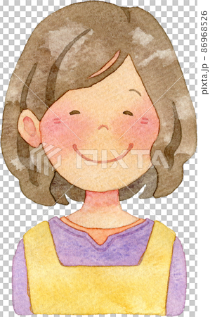 Illustration of a smiling housewife (smiling) 86968526