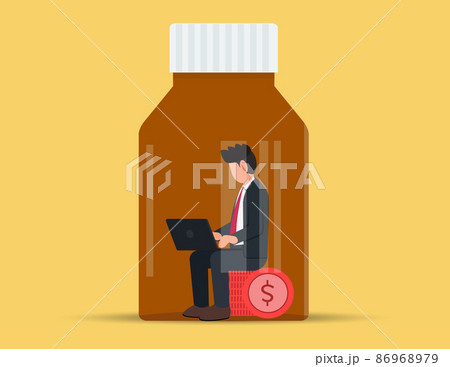 Freedom Concept. businessman working trapped inside of bottle Freedom Concept. businessman working trapped inside of bottle 86968979