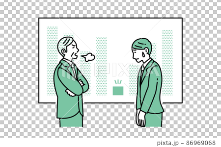 ゴーレム効果　成績が悪くて怒られる社員のイラスト 86969068