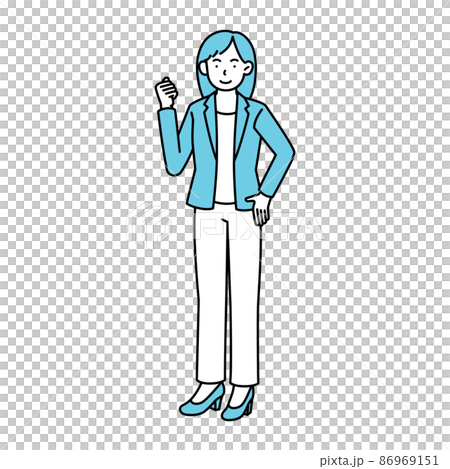 Suit woman guts pose Suit woman guts pose 86969151