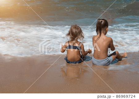 girl on vacation in the sea. The concept of Spa, swimming lessons, vacations, water treatment girl on vacation in the sea. The concept of Spa, swimming lessons, vacations, water treatment 86969724