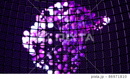Purple globes inside mesh ball 4K UHD 3D illustration Purple globes inside mesh ball 4K UHD 3D illustration 86971810