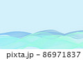 Vector blue water wave layer shape wavy pattern concept abstract background blend design style illustration. 86971837