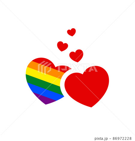 Symbol hearts with rainbow flag lgbt pride 86972228