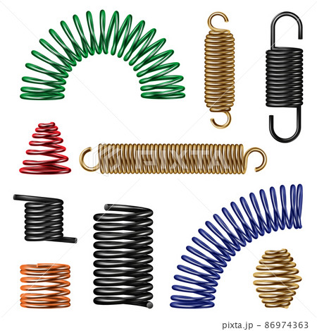 Metal Spring Detail Realistic Set 86974363