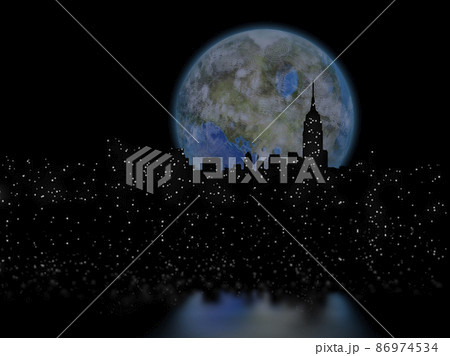 Terraformed moon over Manhattan 86974534