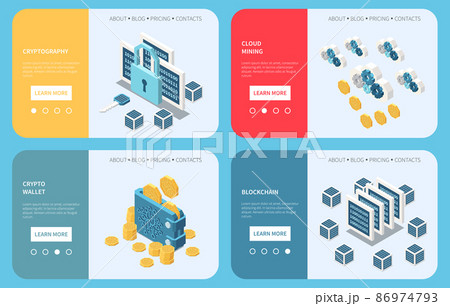 Crypto Technology Banners Set 86974793