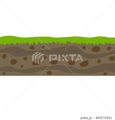 Cross section ground slice isolated on white. Summer landscape 86974991