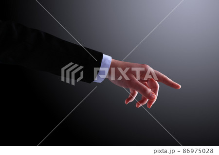 The businessman, a gesture, a finger. The businessman, a gesture, a finger. 86975028