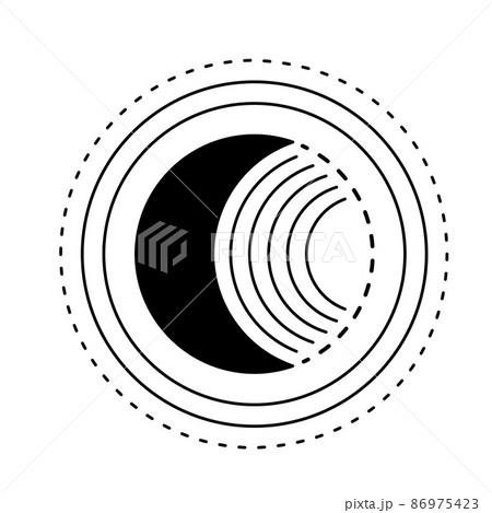 Moon sun vector logo. Line mystic symbol in minimal flat linear style. Magic boho astrology, astronomy illustration template 86975423