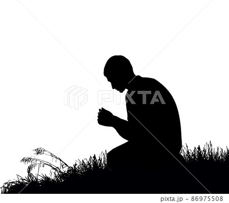 Vector image of the praying person 86975508