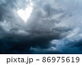 Dramatic stormy sky. 86975619