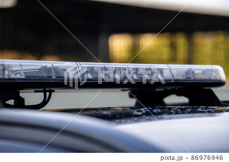 car for security, black and blue and yellow car for control 86976946