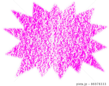 クレヨンで描かれた驚き吹き出し塗りイラスト 桃色 他色有り 86978333
