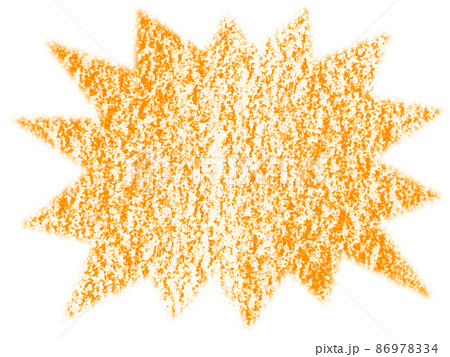 クレヨンで描かれた驚き吹き出し塗りイラスト 橙色 他色有り 86978334