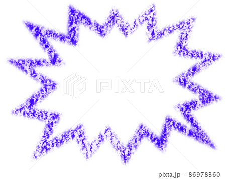 クレヨンで描かれた驚き吹き出しイラスト 青紫色 他色有り 86978360